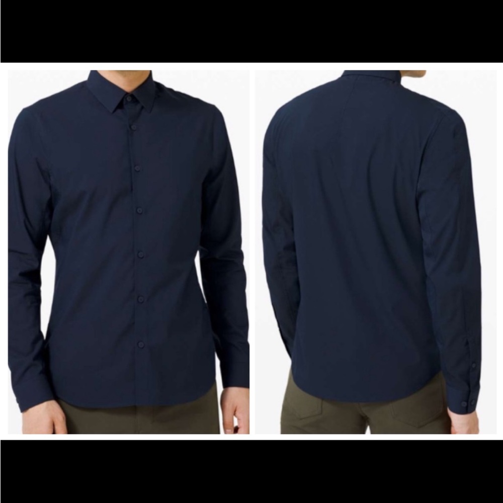 Lululemon Down to the Wire Slim Fit Long Sleeve True Navy size: L in EUC. - Picture 1 of 17